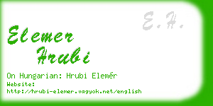 elemer hrubi business card